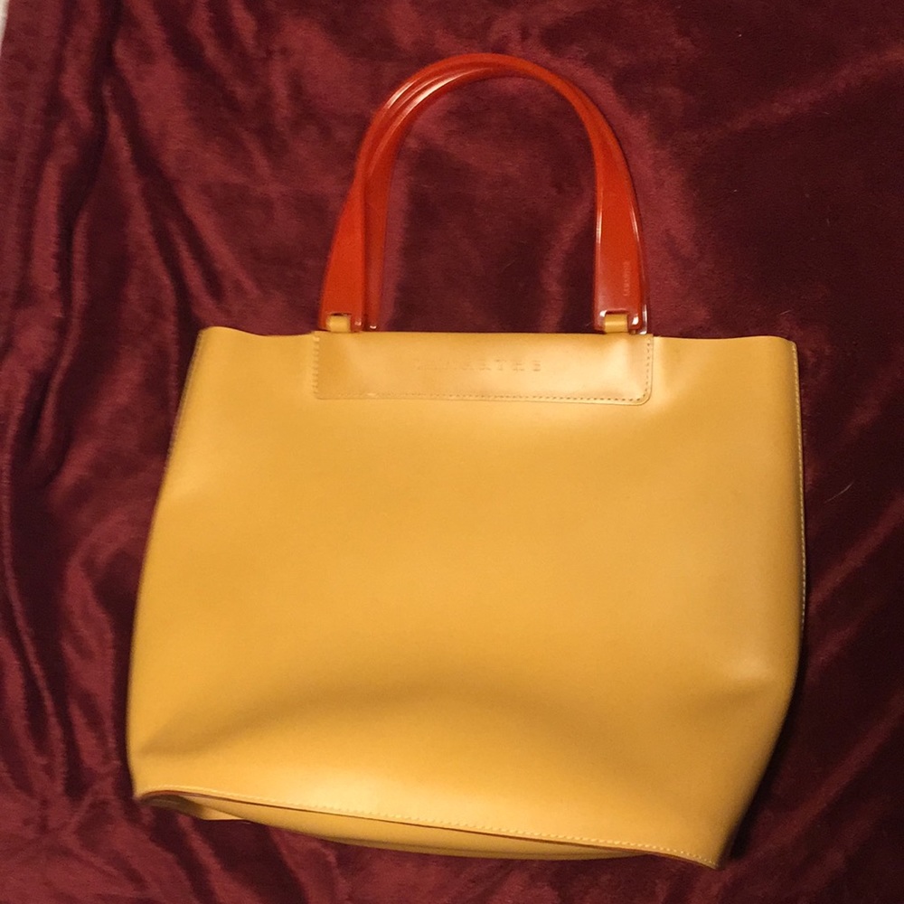 Orange Lamarthe Italian leather purse